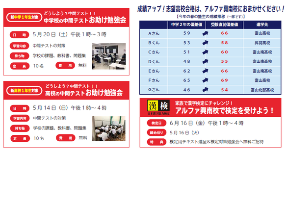 アルファ進学スクール 富山 新潟 糸魚川 の学習塾