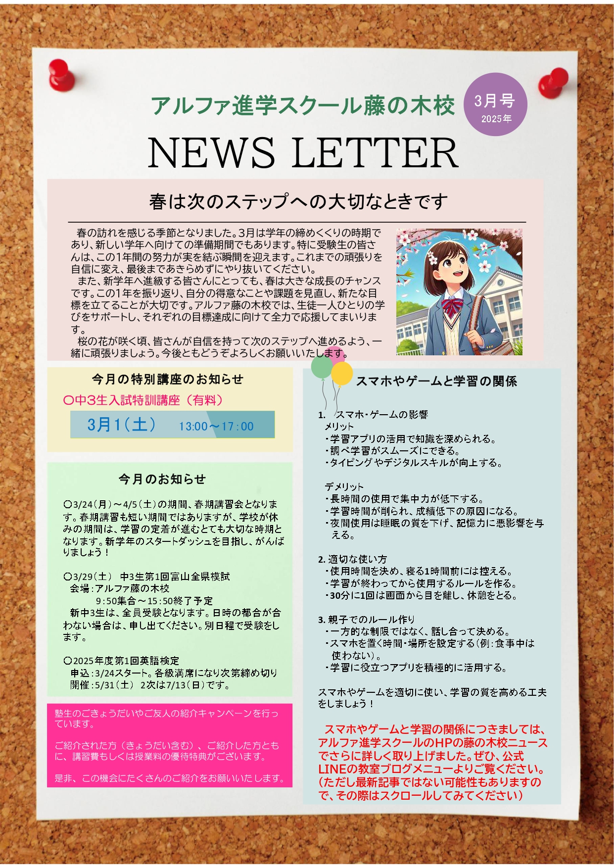 NEWS LETTER🎎2025年3月号